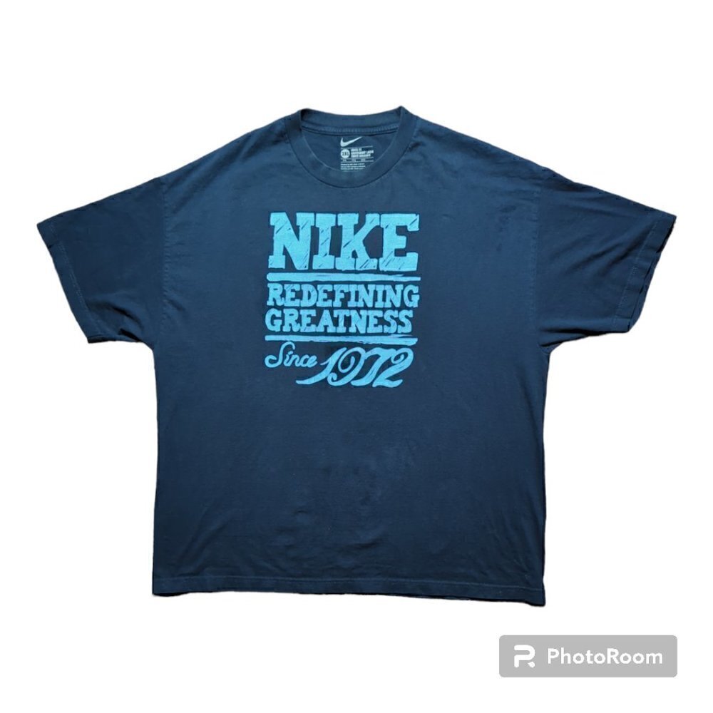 Nike Loose Fit Ajustment Lache Corte Holgado Men's T-Shirt Sz 2 XL Color Blue
